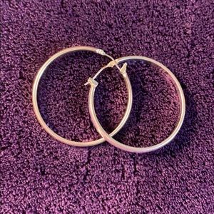 Silver Thick Banded Hoop Earrings